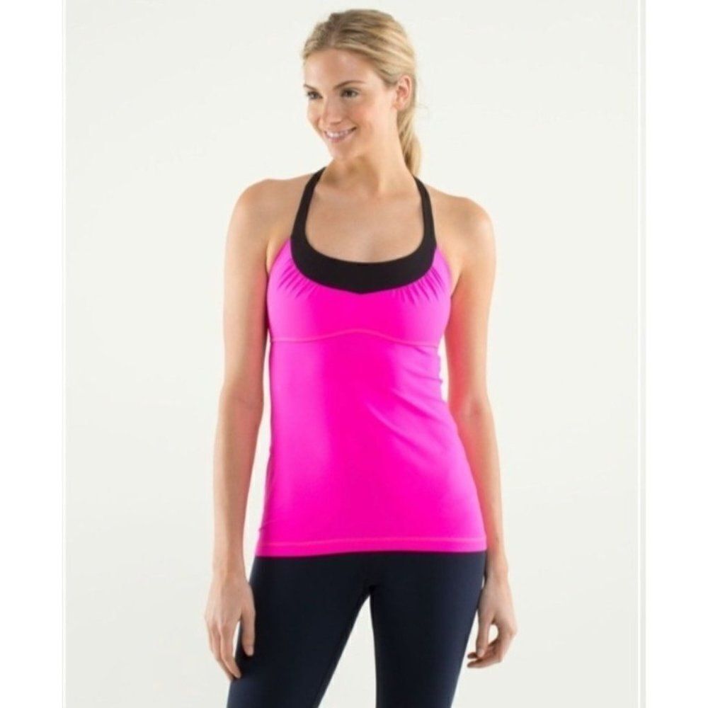 Lululemon Scoop Me Up Tank II Raspberry Glo Light Black Size 8 W1C71S
